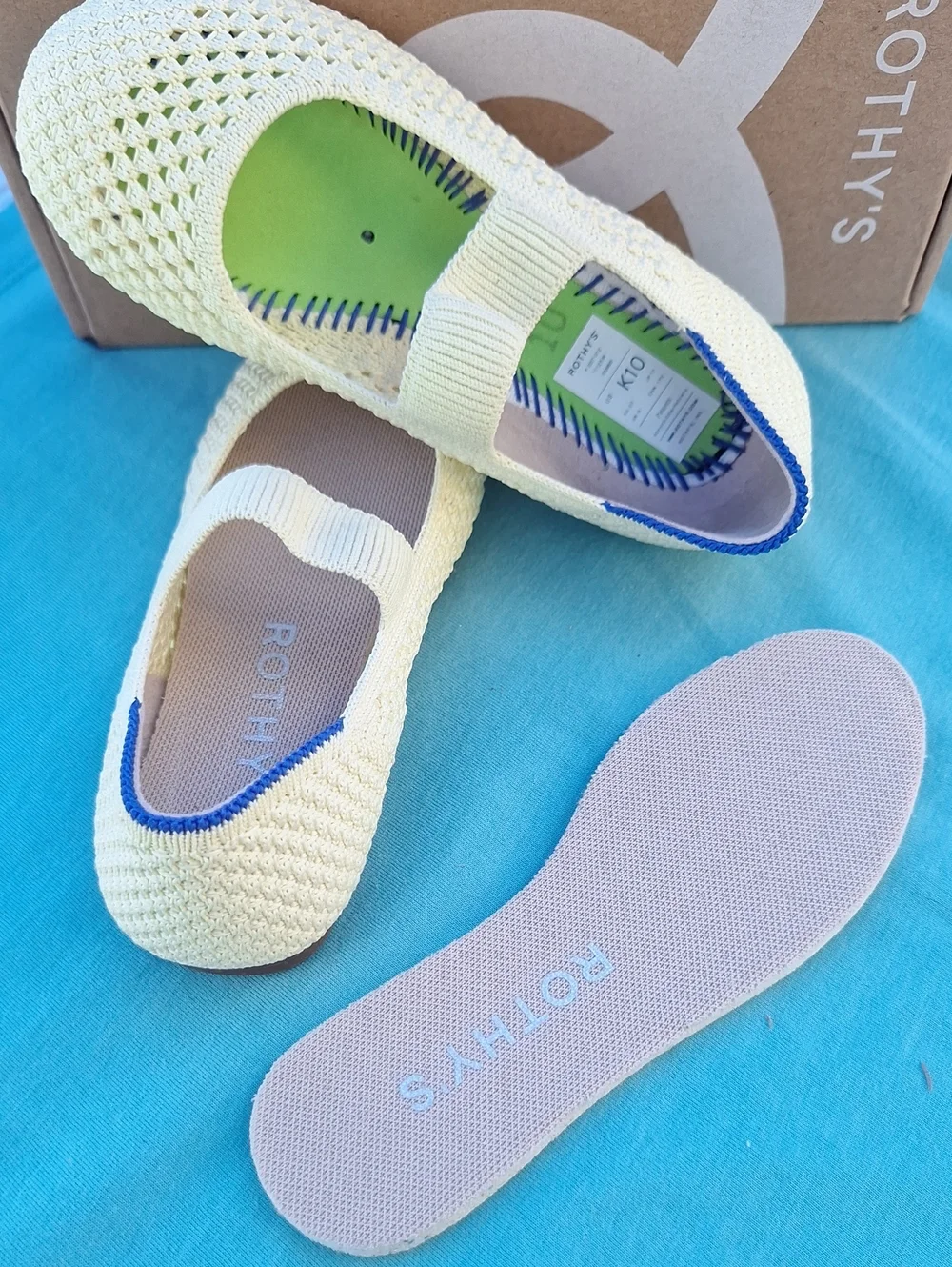 Rothy's The Kids Mary Jane Lemonade  Open -knit